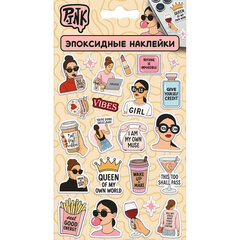 Наклейки эпоксидные АССОРТИ, 11х20 см, PINK