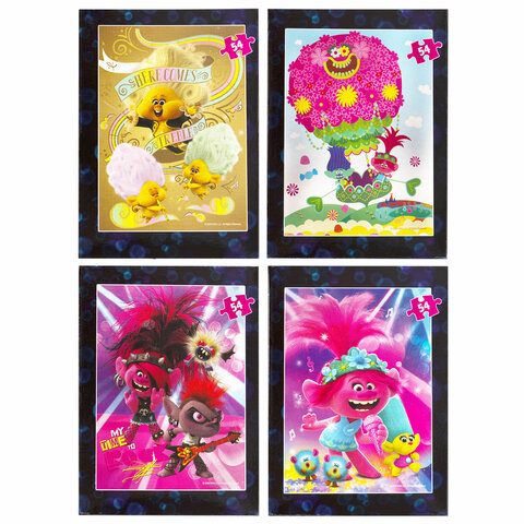 Пазлы картонные 54 элемента "Лицензионные сюжеты", КОМПЛЕКТ 30 шт., поле 17,5х13 см