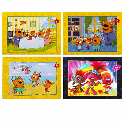 Пазлы картонные 54 элемента "Лицензионные сюжеты", КОМПЛЕКТ 30 шт., поле 17,5х13 см