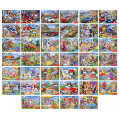 Пазлы картонные 24 элемента, КОМПЛЕКТ 40 шт., поле 17,5 х 13 см, РК