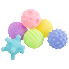 Тактильные мячики, пастельные, сенсорные игрушки развивающие, ЭКО, 6 штук, диаметр 55 мм, BAMBOX BABY (БАМБОКС БЭБИ), 665897