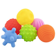 Тактильные мячики, сенсорные игрушки развивающие, ЭКО, 6 штук, диаметр 60-80 мм, BAMBOX BABY (БАМБОКС БЭБИ), 665898