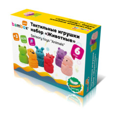 Тактильные игрушки, &laquo;Животные&raquo;, сенсорные развивающие, ЭКО, 6 штук, BAMBOX BABY (БАМБОКС БЭБИ), 665903