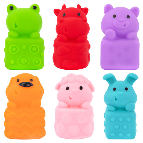 Тактильные игрушки, "Животные", сенсорные развивающие, ЭКО, 6 штук, BAMBOX BABY (БАМБОКС БЭБИ), 665903 - фото 3