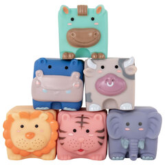 Тактильные кубики &laquo;Животные&raquo;, сенсорные игрушки развивающие, ЭКО, 6 штук, BAMBOX BABY (БАМБОКС БЭБИ), 665904