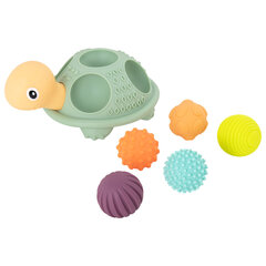 Тактильная игрушка-сортер, Черепашка с мячиками (5 шт.), сенсорная развивающая, ЭКО, BAMBOX BABY (БАМБОКС БЭБИ), 665911