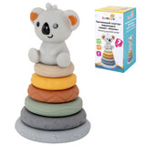 Тактильная игрушка-сортер, пирамидка "Коала", 7 элементов, сенсорная развивающая, ЭКО, BAMBOX BABY (БАМБОКС БЭБИ), 665912
