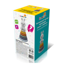 Тактильная игрушка-сортер, пирамидка &laquo;Зайчик&raquo;, 7 элементов, сенсорная развивающая, ЭКО, BAMBOX BABY (БАМБОКС БЭБИ), 665913