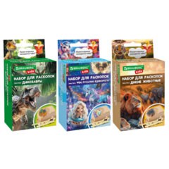 Набор для раскопок 8,5&times;16 см, карточка, инструменты, 3 вида ассорти, BRAUBERG KIDS, 665916