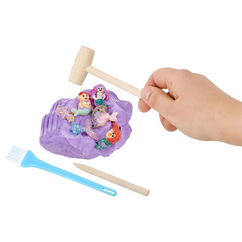 Набор для раскопок "Русалки" 17x21,5 см, инструменты, наклейки, BRAUBERG KIDS, 665927 - фото 5