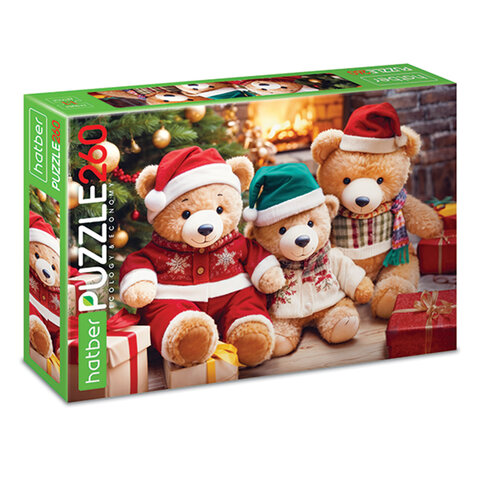 Пазл картонный НОВОГОДНИЙ 260 элементов АССОРТИ, 220х330 мм, HATBER - фото 5