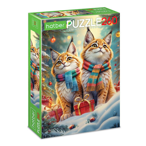 Пазл картонный НОВОГОДНИЙ 260 элементов АССОРТИ, 220х330 мм, HATBER - фото 6