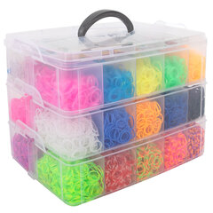 Набор резинок для плетения украшений МЕГА НАБОР 15 000 шт., 25 цветов, бокс, бусины, станок, BAMBOX (БАМБОКС), 665973