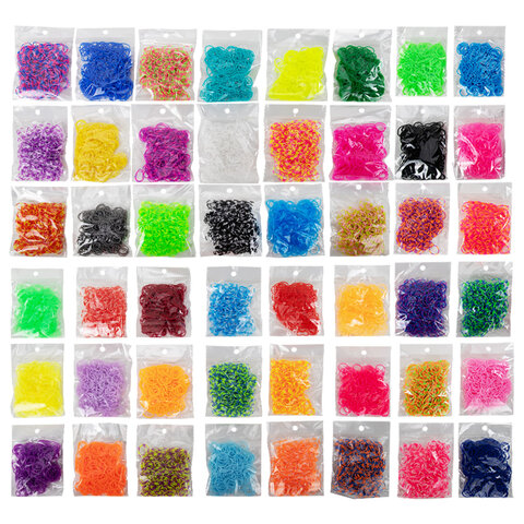 Набор резинок для плетения украшений 15000 шт, 48 цветов, BamBox, 665974