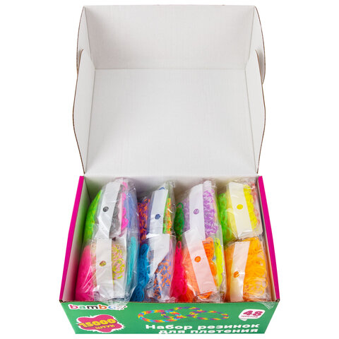 Набор резинок для плетения украшений 15000 шт, 48 цветов, BamBox, 665974