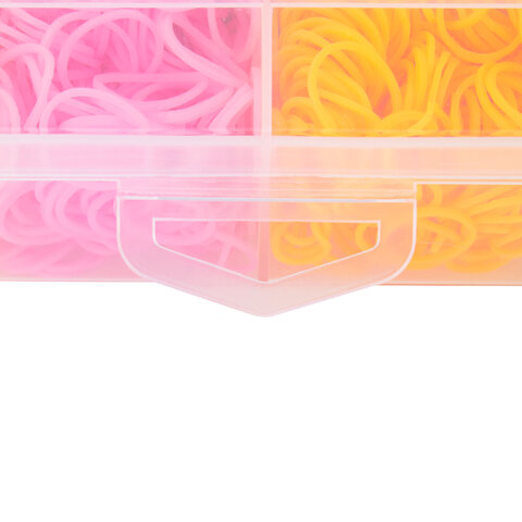 Набор резинок для плетения украшений 1500 шт, 24 цвета, бокс, бусины, BamBox, 665977