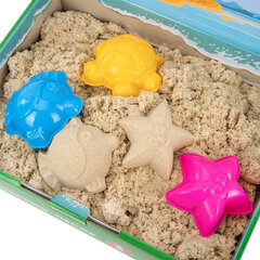 Песок для лепки кинетический, цвет песочный, 3 кг, коробка-песочница, формочки, BRAUBERG KIDS, 666008