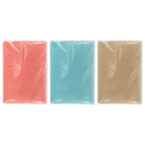 Песок для лепки кинетический, 3 цвета, 3 кг, коробка-песочница, BRAUBERG KIDS, 666009