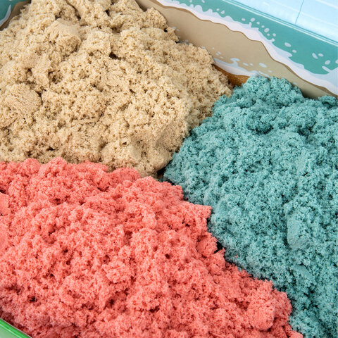 Песок для лепки кинетический, 3 цвета, 3 кг, коробка-песочница, BRAUBERG KIDS, 666009