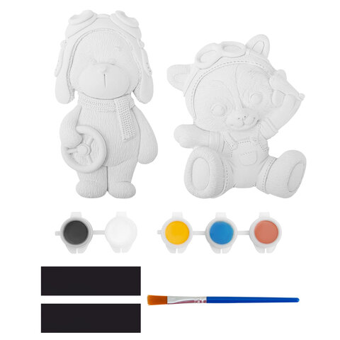 Фигурка-раскраска из гипса "С магнитом", с красками и кистью, ассорти, BRAUBERG KIDS, 666010 - фото 4