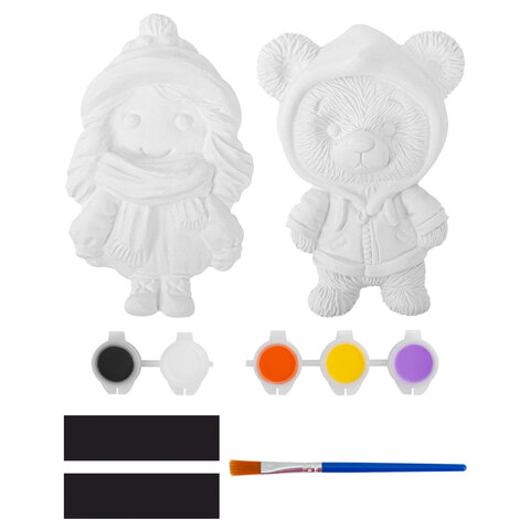 Фигурка-раскраска из гипса "С магнитом", с красками и кистью, ассорти, BRAUBERG KIDS, 666010 - фото 13