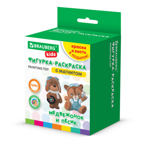 Фигурка-раскраска из гипса "С магнитом", с красками и кистью, ассорти, BRAUBERG KIDS, 666010 - фото 2
