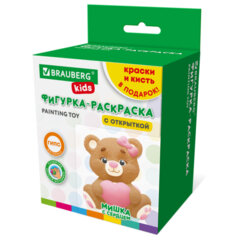 Фигурка-раскраска из гипса &laquo;С открыткой&raquo;, с красками и кистью, ассорти, BRAUBERG KIDS, 666011