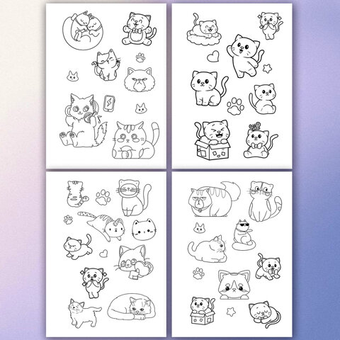 Стикербук РАСКРАСЬ И НАКЛЕЙ А5, 16 листов, 120 стикеров, на гребне, BRAUBERG, "Котики", 666048