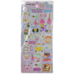 Наклейки гелевые &laquo;Акварельные мечты&raquo;, 17,5&times;9 см, ассорти 6 видов, FUNSTER (ФАНСТЕР), 666096