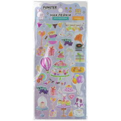 Наклейки гелевые &laquo;Акварельные мечты&raquo;, 17,5&times;9 см, ассорти 6 видов, FUNSTER (ФАНСТЕР), 666096