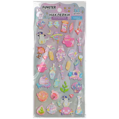 Наклейки гелевые &laquo;Акварельные мечты&raquo;, 17,5&times;9 см, ассорти 6 видов, FUNSTER (ФАНСТЕР), 666096