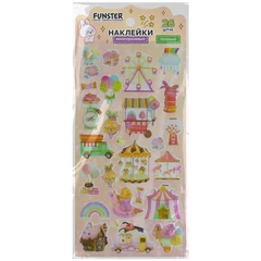 Наклейки гелевые &laquo;Акварельные мечты&raquo;, 17,5&times;9 см, ассорти 6 видов, FUNSTER (ФАНСТЕР), 666096