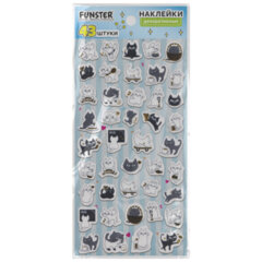 Наклейки декоративные &laquo;Забавные зверята&raquo;, 17,5&times;9 см, ассорти 4 вида, FUNSTER (ФАНСТЕР), 666097