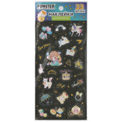 Наклейки декоративные &laquo;Black edition&raquo;, 17,5&times;9 см, ассорти 6 видов, FUNSTER (ФАНСТЕР), 666100