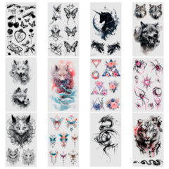 Наклейки-тату переводные &laquo;Разные&raquo;, 20,5&times;10 см, ассорти 12 видов, FUNSTER (ФАНСТЕР), 666102