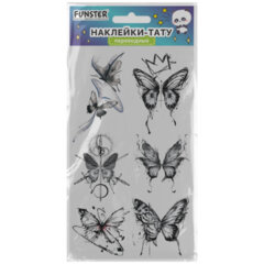 Наклейки-тату переводные &laquo;Разные&raquo;, 20,5&times;10 см, ассорти 12 видов, FUNSTER (ФАНСТЕР), 666102