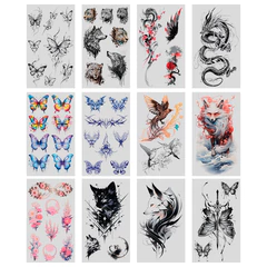 Наклейки-тату переводные &laquo;Цветные&raquo;, 20,5&times;10 см, ассорти 12 видов, FUNSTER (ФАНСТЕР), 666105