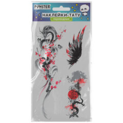 Наклейки-тату переводные &laquo;Цветные&raquo;, 20,5&times;10 см, ассорти 12 видов, FUNSTER (ФАНСТЕР), 666105