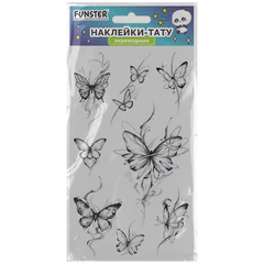 Наклейки-тату переводные &laquo;Цветные&raquo;, 20,5&times;10 см, ассорти 12 видов, FUNSTER (ФАНСТЕР), 666105