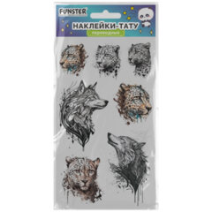 Наклейки-тату переводные &laquo;Цветные&raquo;, 20,5&times;10 см, ассорти 12 видов, FUNSTER (ФАНСТЕР), 666105