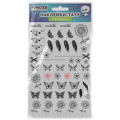 Наклейки-тату переводные &laquo;Ассорти&raquo;, 29&times;15,5 см, ассорти 12 видов, FUNSTER (ФАНСТЕР), 666106
