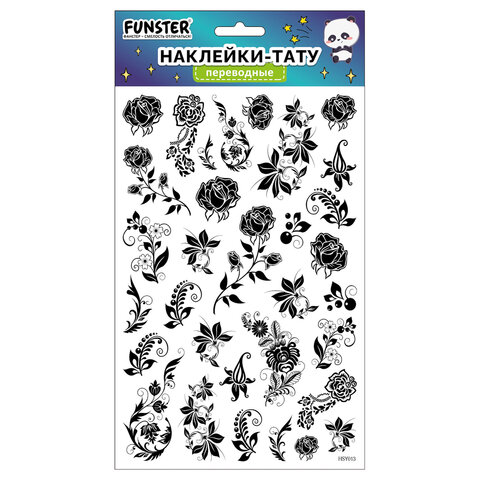 Наклейки-тату переводные "Ассорти", 29х15,5 см, ассорти 12 видов, FUNSTER (ФАНСТЕР), 666106