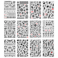 Наклейки-тату переводные &laquo;Ассорти&raquo;, 29&times;15,5 см, ассорти 12 видов, FUNSTER (ФАНСТЕР), 666106
