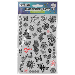 Наклейки-тату переводные &laquo;Ассорти&raquo;, 29&times;15,5 см, ассорти 12 видов, FUNSTER (ФАНСТЕР), 666106
