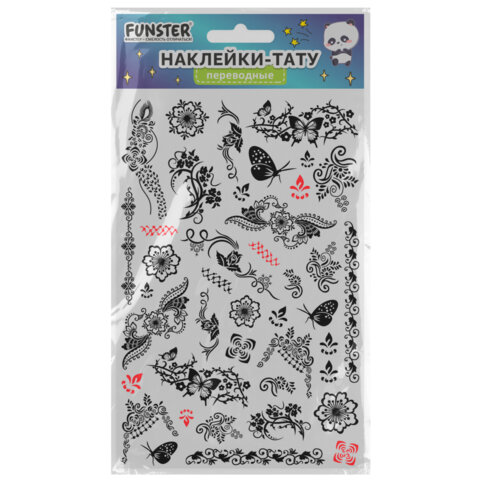 Наклейки-тату переводные "Ассорти", 29х15,5 см, ассорти 12 видов, FUNSTER (ФАНСТЕР), 666106