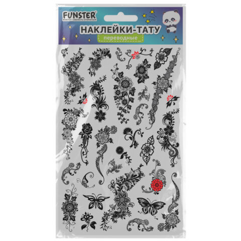 Наклейки-тату переводные "Ассорти", 29х15,5 см, ассорти 12 видов, FUNSTER (ФАНСТЕР), 666106