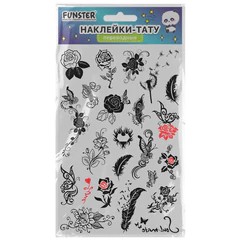 Наклейки-тату переводные &laquo;Ассорти&raquo;, 29&times;15,5 см, ассорти 12 видов, FUNSTER (ФАНСТЕР), 666106