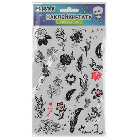 Наклейки-тату переводные "Ассорти", 29х15,5 см, ассорти 12 видов, FUNSTER (ФАНСТЕР), 666106