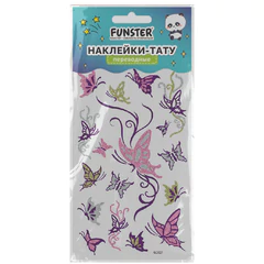 Наклейки-тату переводные &laquo;Блестящие&raquo;, 15,5&times;9,5 см, ассорти 8 видов, FUNSTER (ФАНСТЕР), 666107