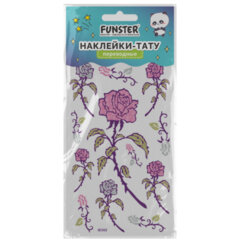 Наклейки-тату переводные &laquo;Блестящие&raquo;, 15,5&times;9,5 см, ассорти 8 видов, FUNSTER (ФАНСТЕР), 666107